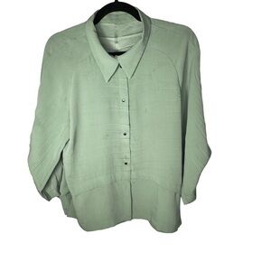 Babette Draped Sleeve Shirt Green Size XS